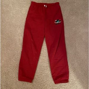 Roots kids christmas themed red sweatpants